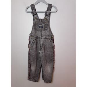 OSHKOSH B’GOSH Vintage Cowboy Fringe Denim Overalls Sz Kids Sz 3T USA Made